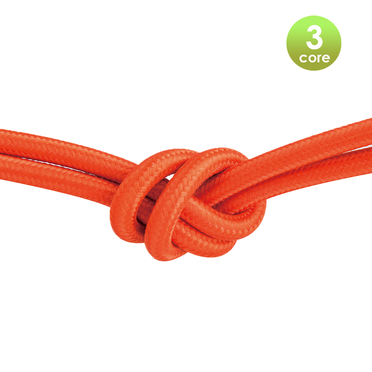 Tangla lighting - TLCB01004OG - 3c - Fabric cable 3 core - in orange red